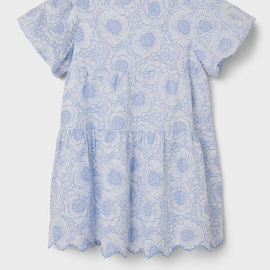 Nameit Mädchenkleid – Hellblau mit Blumenmuster