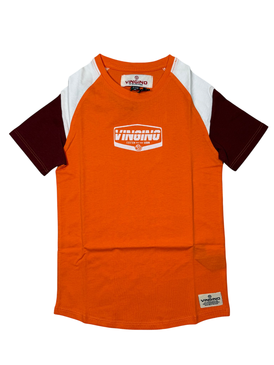 Vingino T-Shirt – Orange mit Kontrastärmeln