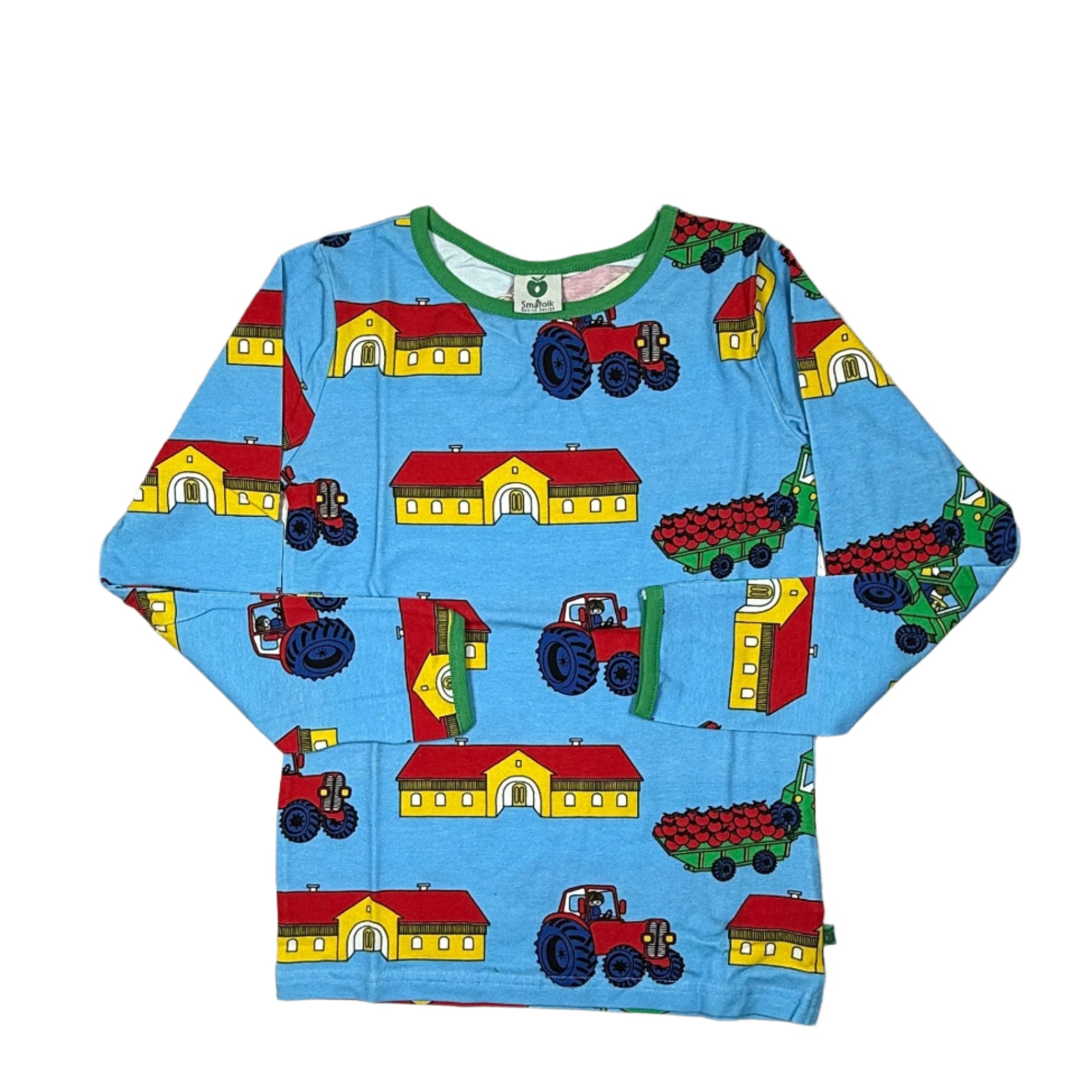 Småfolk Langarmshirt – Bauernhof & Traktor Print