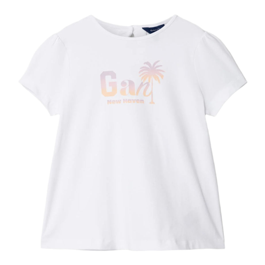 GANT Mädchen T-Shirt "New Haven" – Weiß