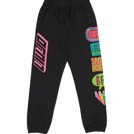 GCDS Mädchen Jogginghose – Schwarz mit buntem Print