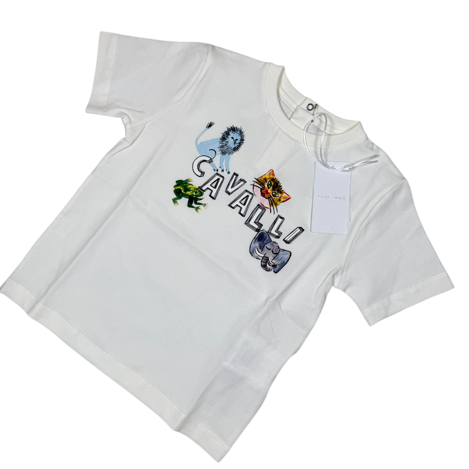 Roberto Cavalli Kinder-T-Shirt – Weiß