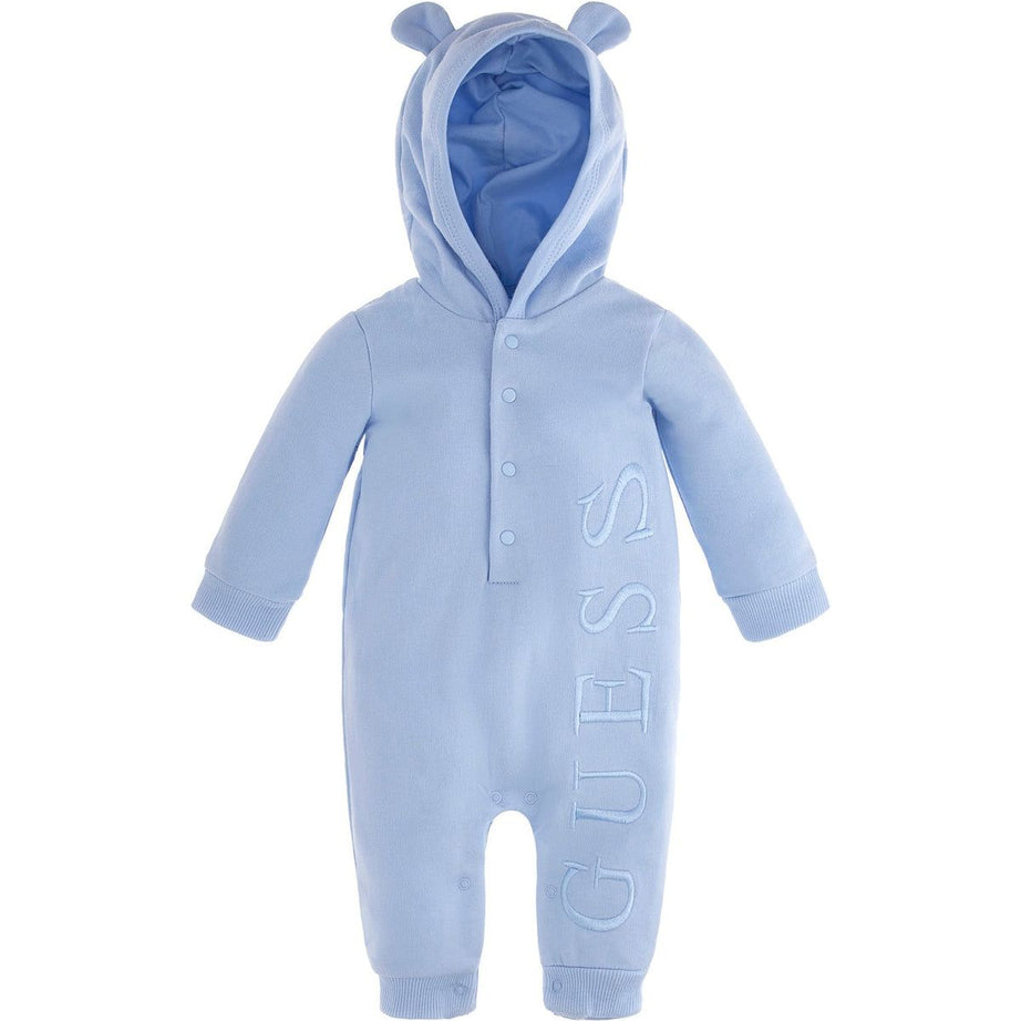 GUESS Baby Overall mit Kapuze und Ohren – Hellblau
