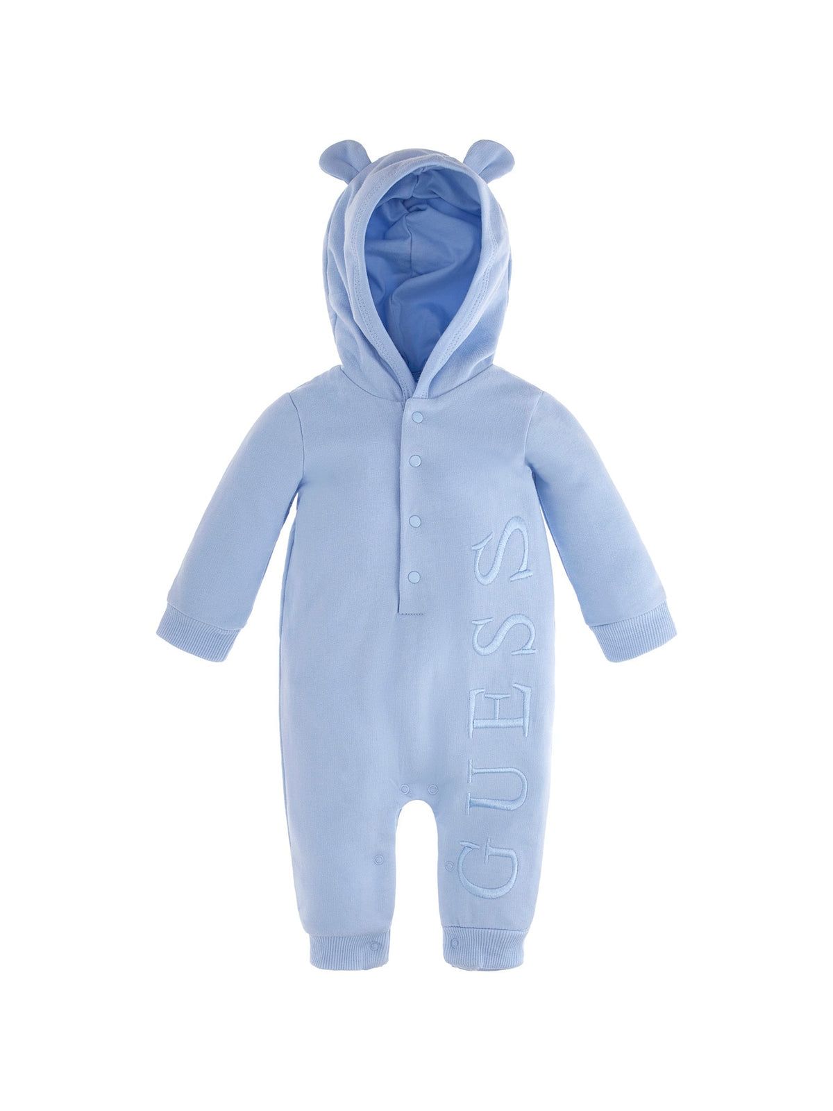 GUESS Baby Overall mit Kapuze und Ohren – Hellblau