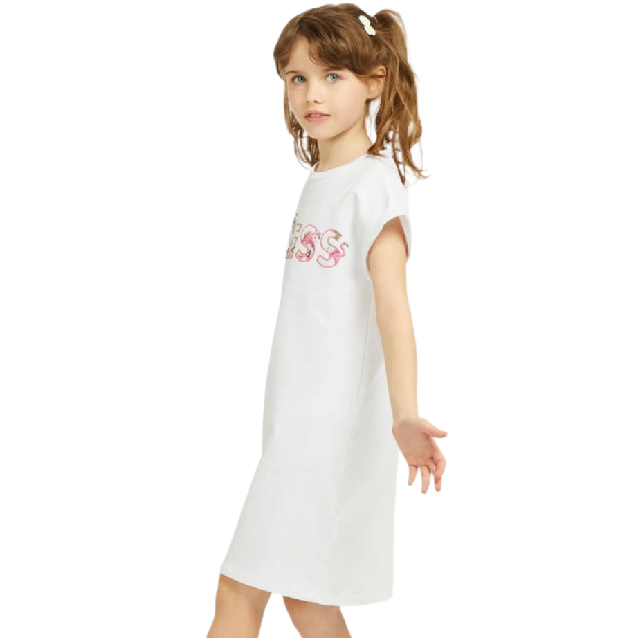 Mädchen Jerseykleid mit Logo-Stickerei