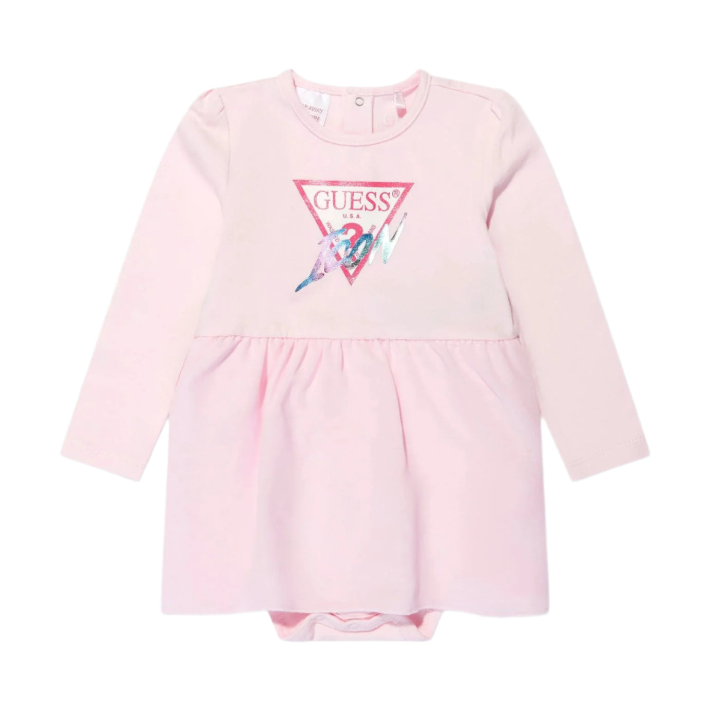 Guess Baby Kleid mit Glitzer-Logo und Ballettrock – Rosa